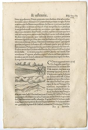 Rare Antique Print-EARTHQUAKE IN TURKEY-COMET-ASTRONOMY-Lycosthenes-1557