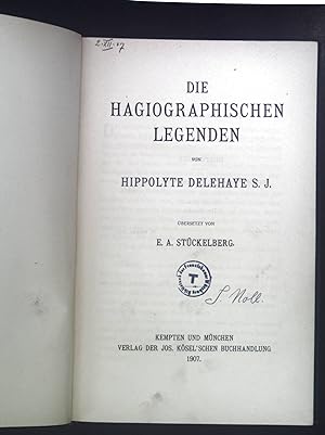Die hagiographischen Legenden von Hippolyte Delehaye.