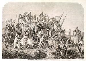 SOHIR SINGH, RAJAH OF THE SIKHS, WITH HIS ESCORT. A large entourage with elephants, horses, man...