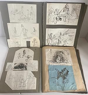 1850s ORIGINAL PEN & INK DRAWINGS by CATHERINE MARY WEBBER - WOMAN ARTIST