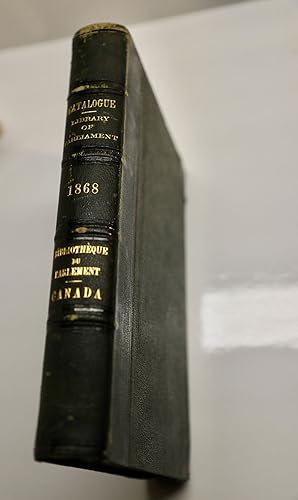 Catalogue de la bibliothèque du Parlement comprenant l'index des catalogues méthoditiques publiée...