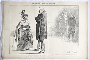 [Original lithograph/lithografie by Johan Braakensiek] De Engelse Premier over den oorlog, 16 Sep...