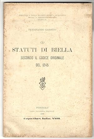 Gli statuti di Biella secondo il codice originale del 1245