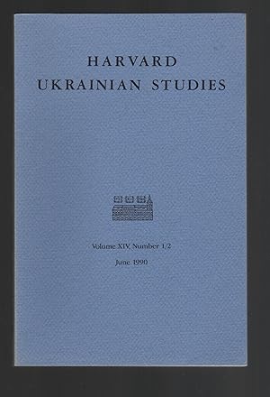 Harvard Ukrainian Studies, Volume XIV, Number 1/2, June 1990