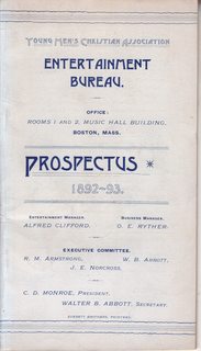 Young Men's Christian Association Entertainment Bureau: Prospectus 1892-93