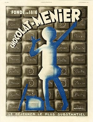 "CHOCOLAT-MENIER" Annonce originale entoilée illustrée par HENCHOZ et parue dans L'ILLUSTRATION l...