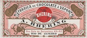 "CHOCOLAT A. BHERING RIO DE JANEIRO" Etiquette-chromo originale (entre 1890 et 1900)