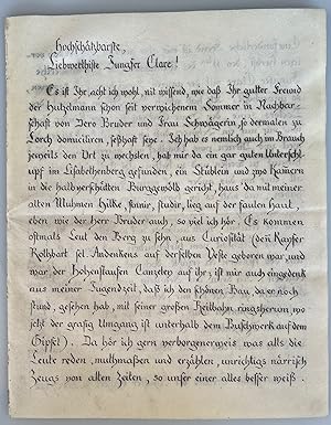 Eigenhändiges Manuskript mit Unterschrift "Hzlm".