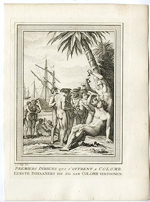 Antique Print-INDIANS-COLUMBUS-CARIBBEAN-Schley-Prevost-1777