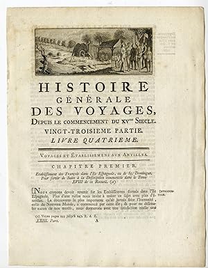 Antique Print-TITLE VIGNETTE-NATIVES-CARIBBEAN-Prevost-1777