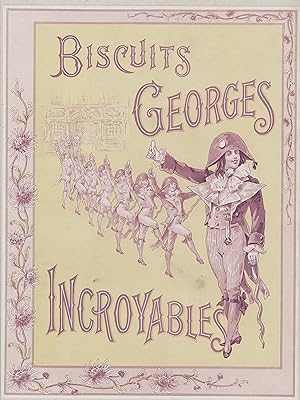 "BISCUITS GEORGES" Affiche d'intérieur originale entoilée / Litho vers 1900