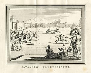 Antique Print-VOC-TOURNAMENT-JAVA-INDONESIA-ELEPHANT-Prevost-1777