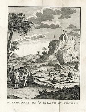 Antique Print-SAINT THOMAS-RUINS-VIEW-VOC-Prevost-1777