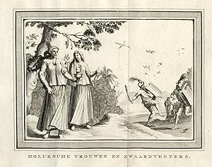 Antique Print-MOLUCCAS-MALUKU WOMEN-SWORD FIGHTERS-VOC-Prevost-1777