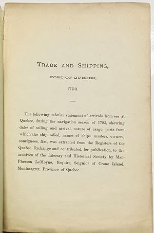 Trade and shipping, Port of Queebc (sic), 1793