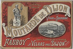 "MOUTARDE FAUROY" Affiche d'intérieur originale / Chromo-litho E. ROUSSEAU Dôle avant 1900