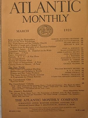The Atlantic Monhly, March, 1923