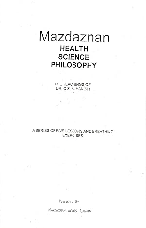 Mazdaznan. Health Science Philosophy