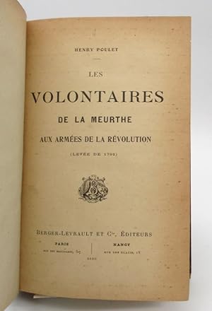 Les Volontaires de la Meurthe aux armées de la Révolution (Levée de 1791)