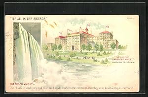 Ansichtskarte Niagara Falls, NY, Factory of Shredded Wheat, Cereal Foods, Niagara Falls, Reklame