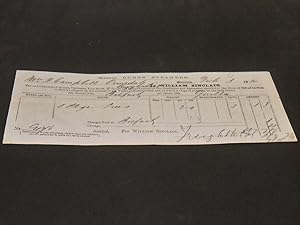 William Sinclair, Greenock - Receipt for goods sent from Belfast on the Steamship "Gorilla" of Me...