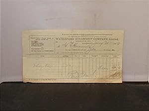 Waterford Steamship Company Limited - Receipt for goods sent January 1905