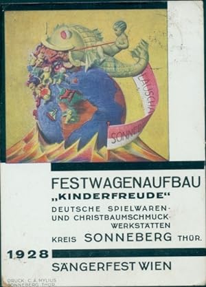 Künstler Ansichtskarte / Postkarte Sonneberg in Thüringen, Festwagenaufbau Kinderfreude, Spielwar...