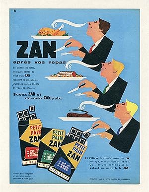 "RÉGLISSE ZAN" Annonce originale entoilée parue dans PARIS-MATCH en 1961