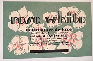 Rose White. Nouveautés de luxe. Bags, Shawls, colifichets. Salon d'exposition, 10 rue de la Paix.