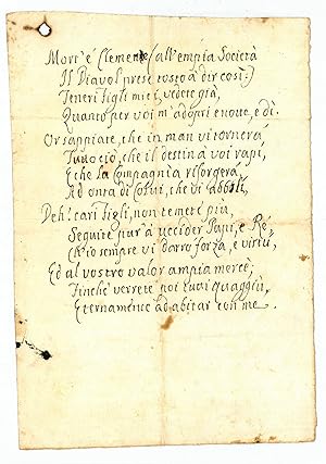 Anonymous anti-Jesuit poem written upon the death of Pope Clement XIV.