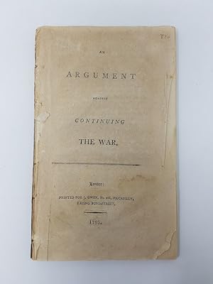 An Argument Against Continuing the War - Incomplete