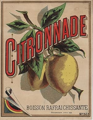 "CITRONNADE BOISSON RAFRAICHISSANTE" Etiquette-chromo originale (entre 1890 et 1900)