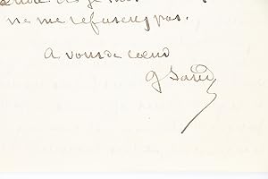 Lettre autographe signée adressée à Alphonse Peyrat