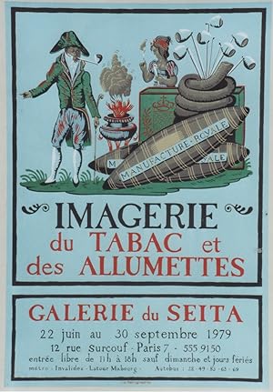 "IMAGERIE du TABAC et des ALLUMETTES" Affiche originale entoilée / La SÉRIGRAPHIE Paris 1979