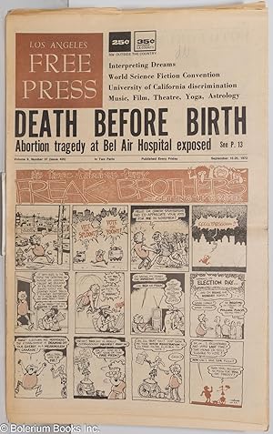 Los Angeles Free Press, Sep 15-25, 1972 vol. 9 #37, (issue no. 426); Headline: "Death before Birth"