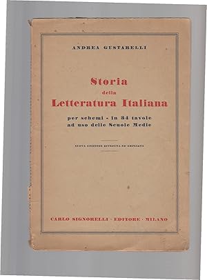 Storia della Letteratura Italiana per schemi, in 34 tavole ad uso delle scuole.