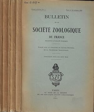 Bulletin de la Société Zoologique de France vol. LXXXVI n. 1-2/3-4-5-6 Anno 1961-1962