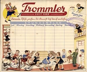 Stundenplan Trommler Kinderschuhe, Zwönitz Sachsen, Jugendschuhe seit 1889 um 1930