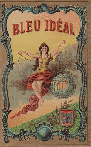 "BLEU IDÉAL G.M." Etiquette-chromo originale (entre 1890 et 1900)