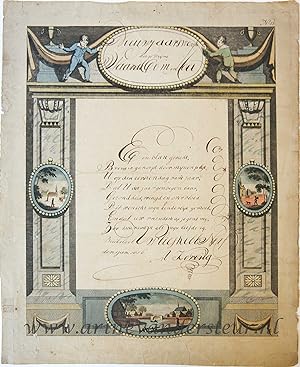 [Nieuwjaarswensch / New Year Wishes 1826] A. Koring, Buiksloot. Wish card for the New Year, dated...