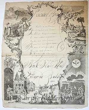 [Pinksterwens / Pentecost Wish Card, 1779] Hillegond Bakker. Wish card for Pentecost, dated 1779,...