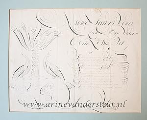 [Nieuwjaarswensch, Nieuwe Jaars Wens / New Year Wishes 1776] Jantje Jansz. Calligraphic wish card...