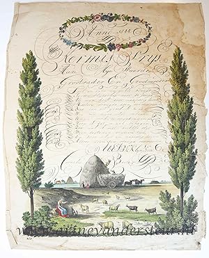 [Kermisbrief / Fair Wish Card 1814] Cornelis Beets. Beemster? Fair wish card, dated 1814, 1 p.