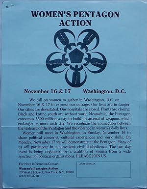 Women's Pentagon Action November 16 and 17 (1980) Event Handbill/Flier