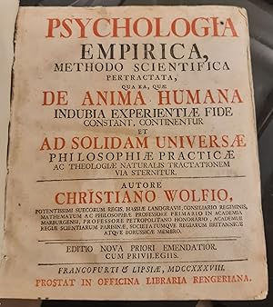 Psychologia empirica, methodo scientifica pertractata, qua ea, quae De Anima Humana indubia exper...