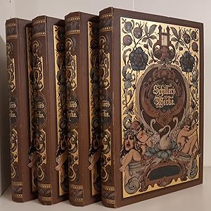 Schillers Werke in vier Bänden : Illustriert von deutschen Künstlern - complete four-volume set w...