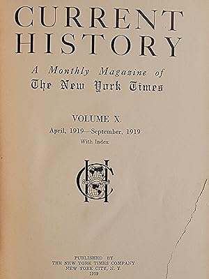Current History Volume X April,1919 - September, 1919