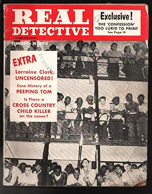 Real Detective 2/1955-Cross country child killer-Peeping Tom-Violence-crime-pulp thrills-VG