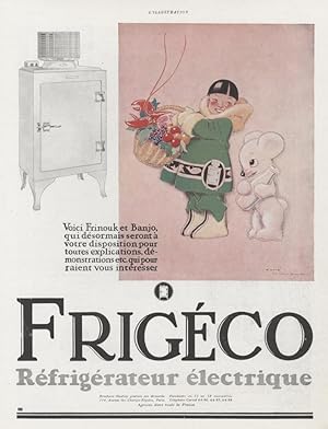 "FRIGÉCO" Annonce originale entoilée / Par René VINCENT pour L' ILLUSTRATION (années 30)