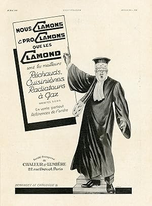 "CLAMOND" Annonce originale entoilée pour L'ILLUSTRATION du 10/05/1930 illustrée par LEBEUF